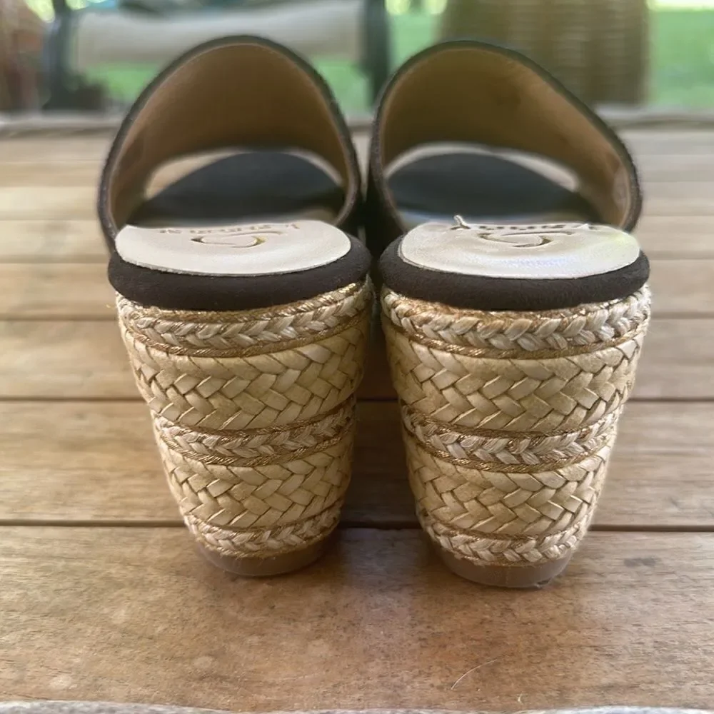 Kanna Wedge Leather Slide Samdals 36=5.5
